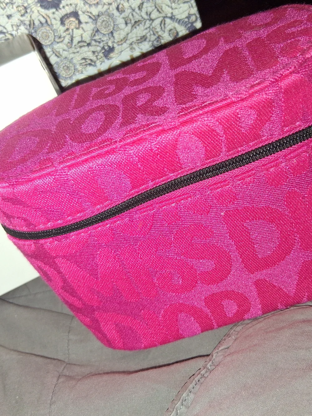 Dior Beauty Pink Logo Jacquard Cosmetic Bag
